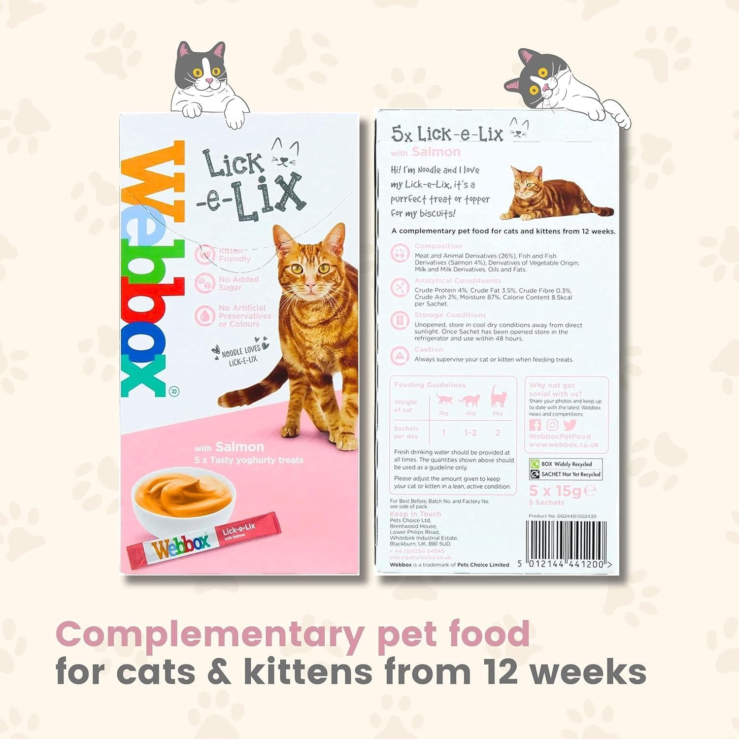 Cat Treats bundle contains Lick e Lix Salmon Webbox Licky Lix Kitten ...