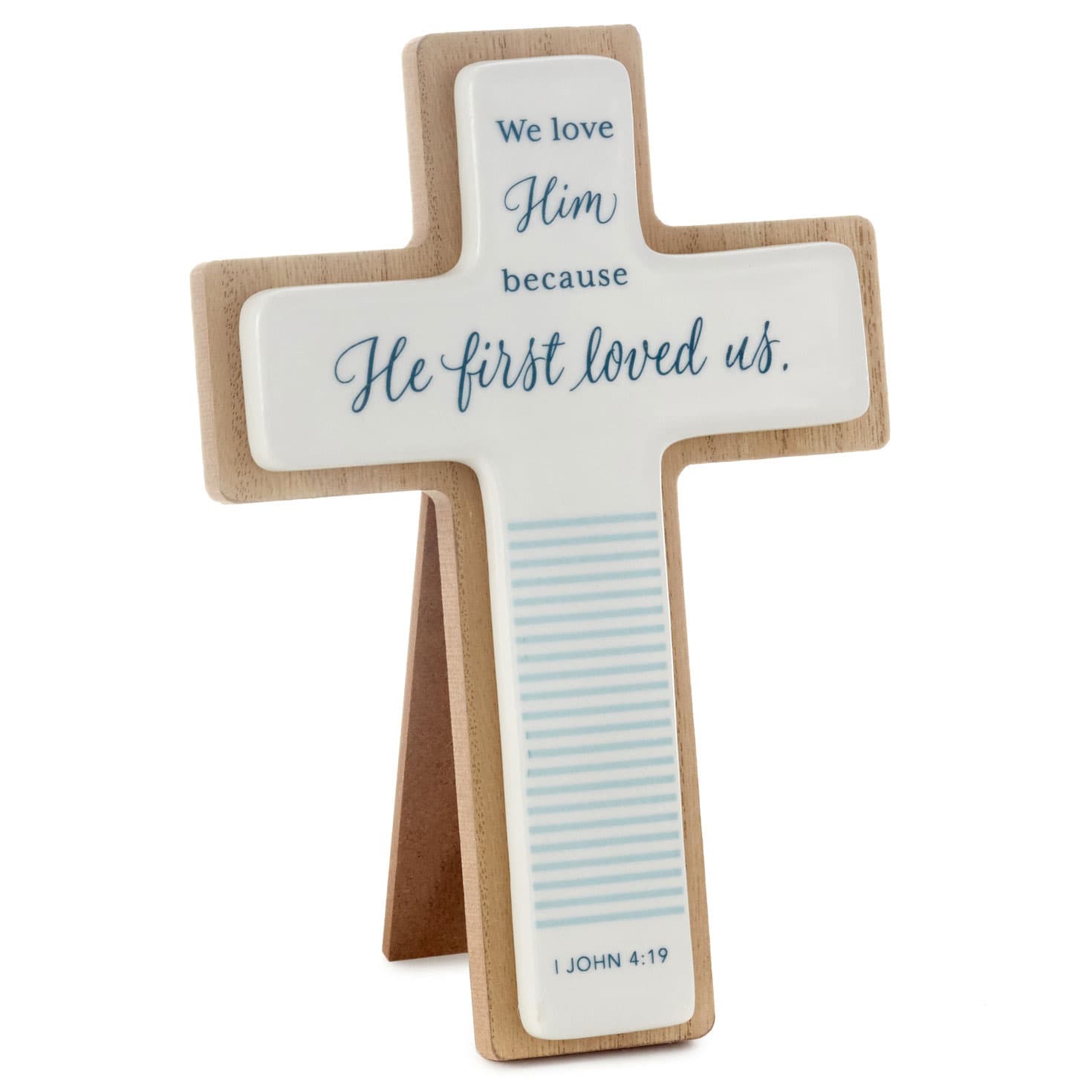 DaySpring Wood and Ceramic Cross With Scripture - Plaques & Signs ...