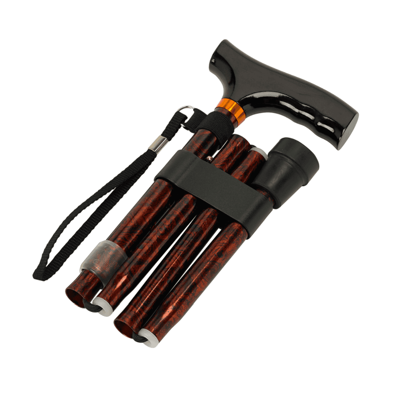 Homecraft Walnut Folding Walking Stick | Health and Care