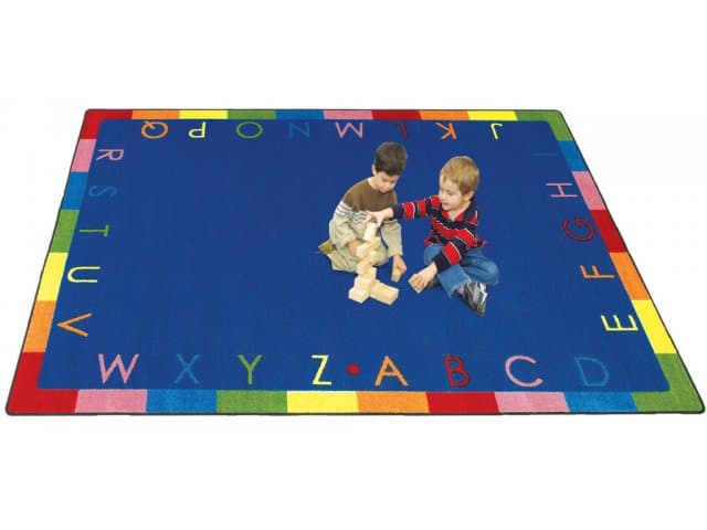 Rainbow Alphabet Classroom Rug 3'10"x5'4", Antimicrobial Furniture