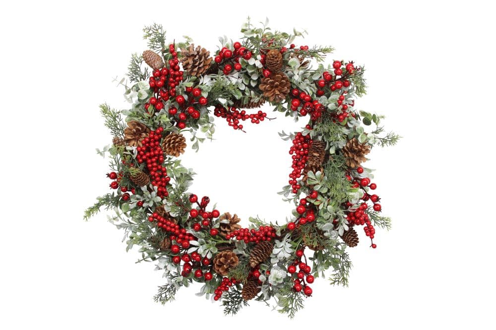 Gisela Graham Christmas Wreath Mixed Red Berries and Pine Door ...