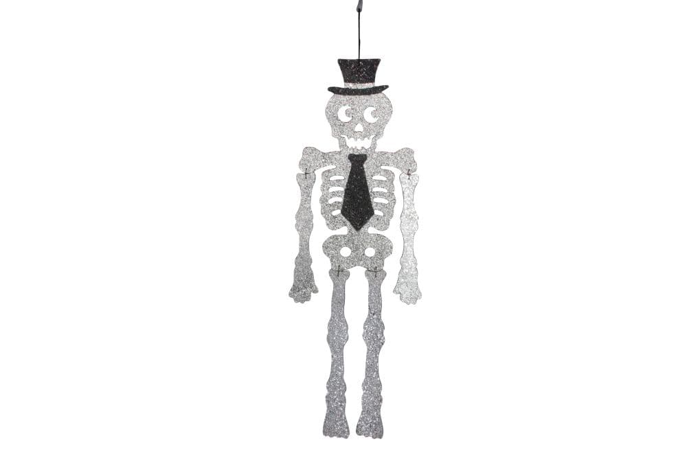 Gisela Graham Halloween Decoration Large Acrylic Skeleton Silver ...