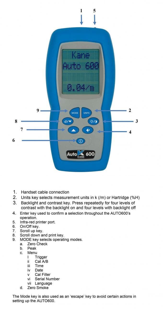 KANE Auto600 Diesel Smoke Meter Automotive Exhaust Gas Analyser for ...