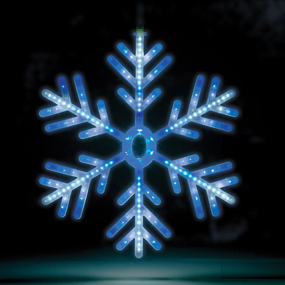 The Christmas Workshop Blue and White LED Snowflake Window Light | Homebase