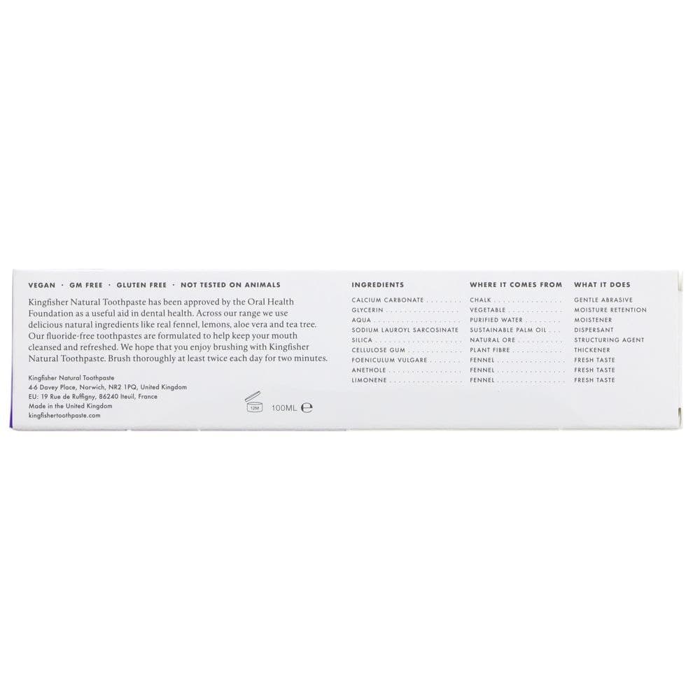 Kingfisher Natural Toothpaste Fennel Fluoride Free 100ml