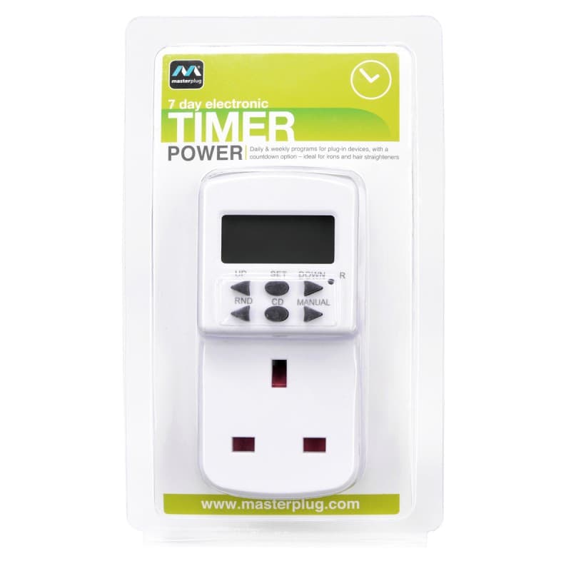 Masterplug TES7 7 Days Programmable Electronic Timer White