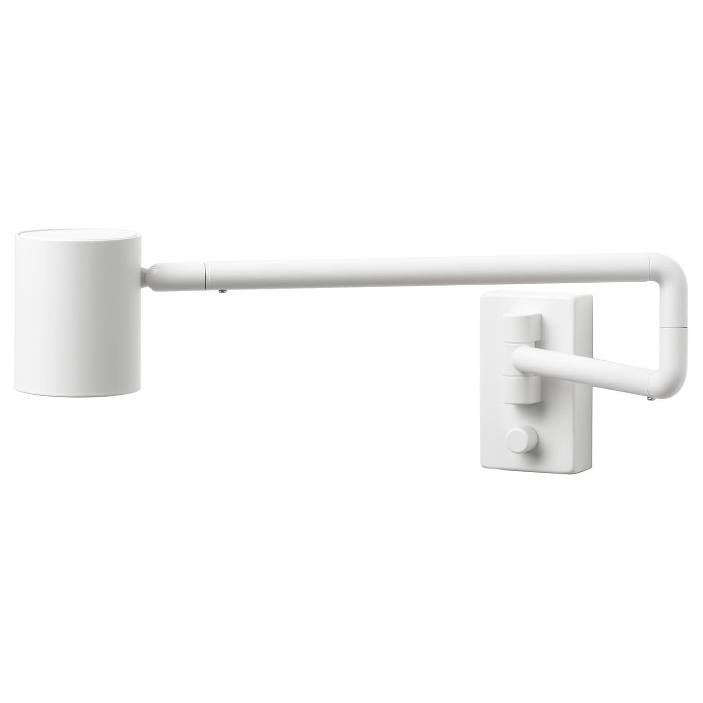 NYMÅNE wall lamp w swing arm, wired-in, white - IKEA