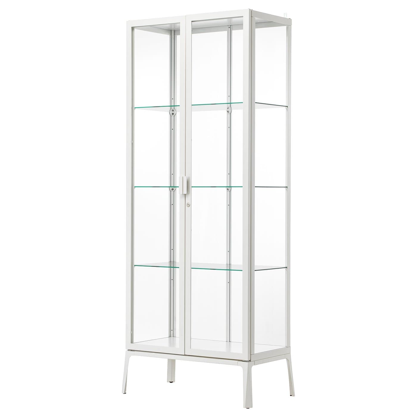 MILSBO white, glass door cabinet, 73x175 cm - IKEA UK