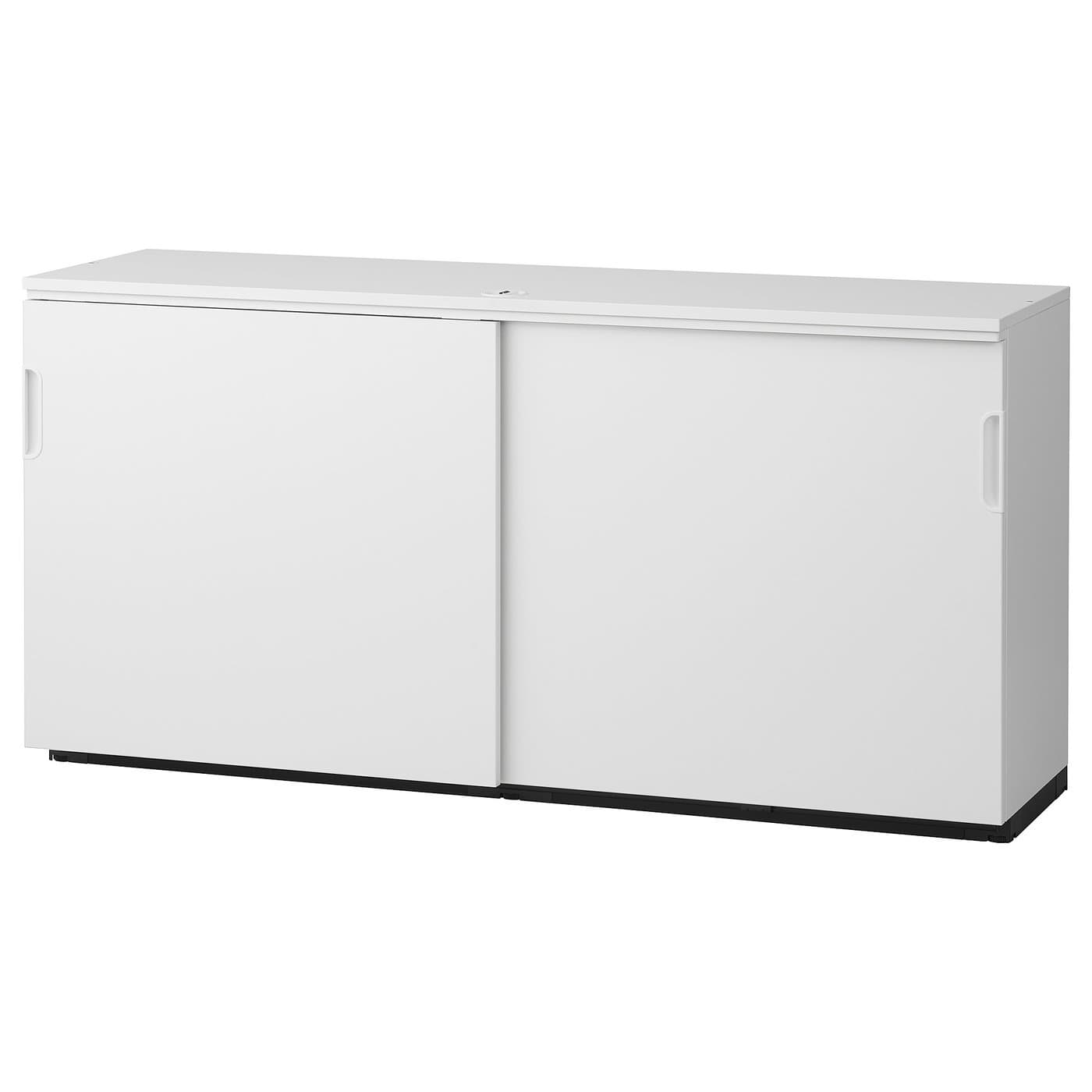 Cabinet with sliding doors, GALANT, white, 160x80 cm - IKEA