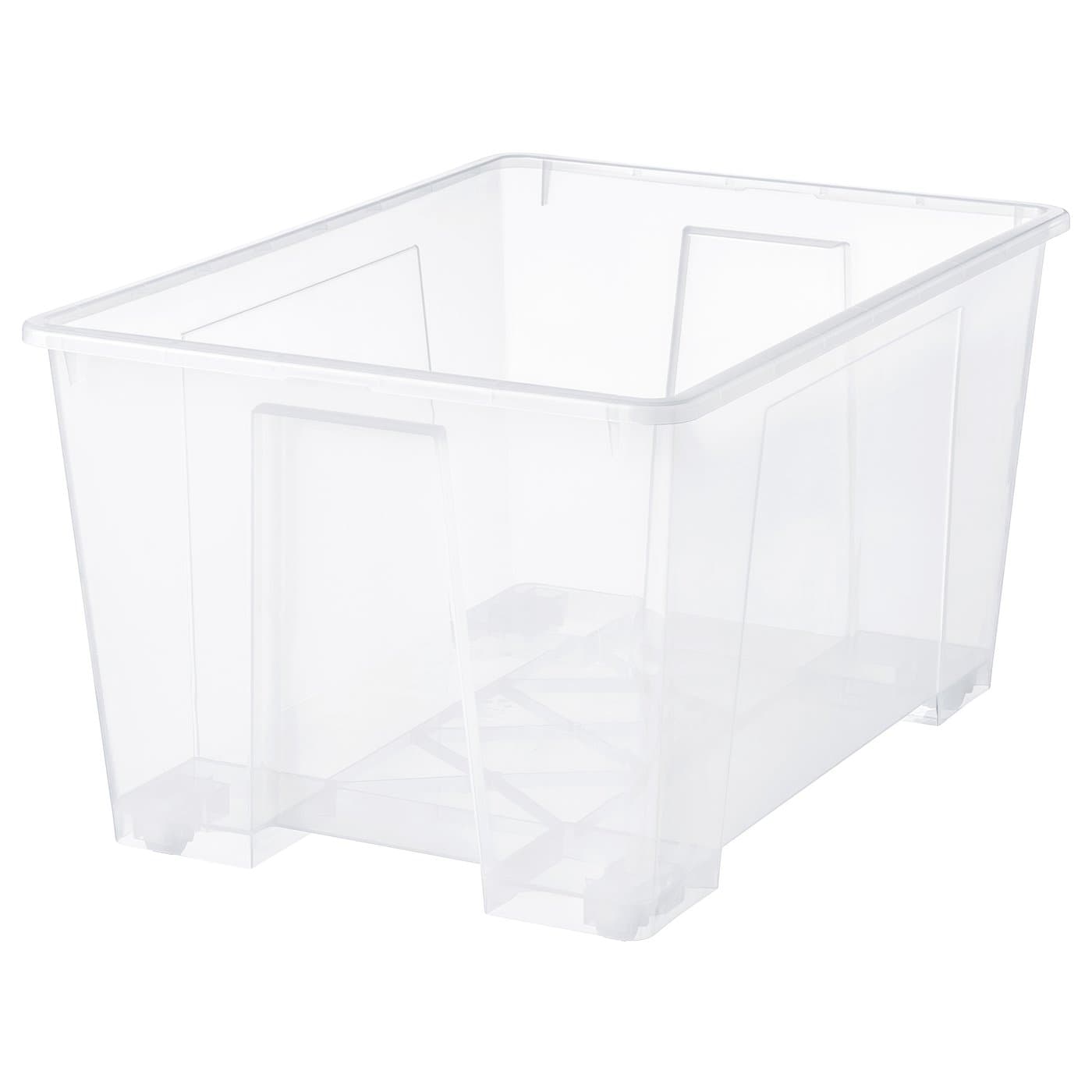 SAMLA box, clear, 78x56x43 cm/130 l (30 ¾x22x17"/34 gallon) - IKEA