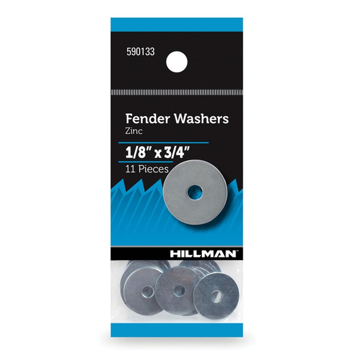 Hillman Zinc Plated Steel Fender Washers - 1/8 x 3/4 in (11 ct ...
