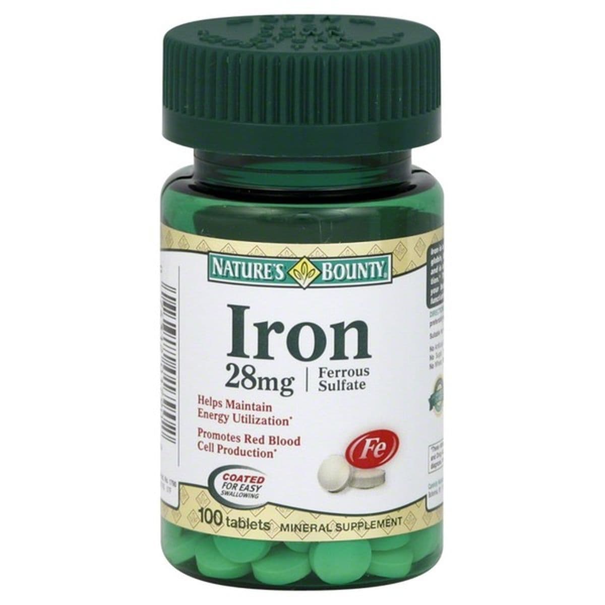Nature's Bounty Iron, Ferrous Sulfate, 28 mg, Tablets (100 ct) Delivery ...