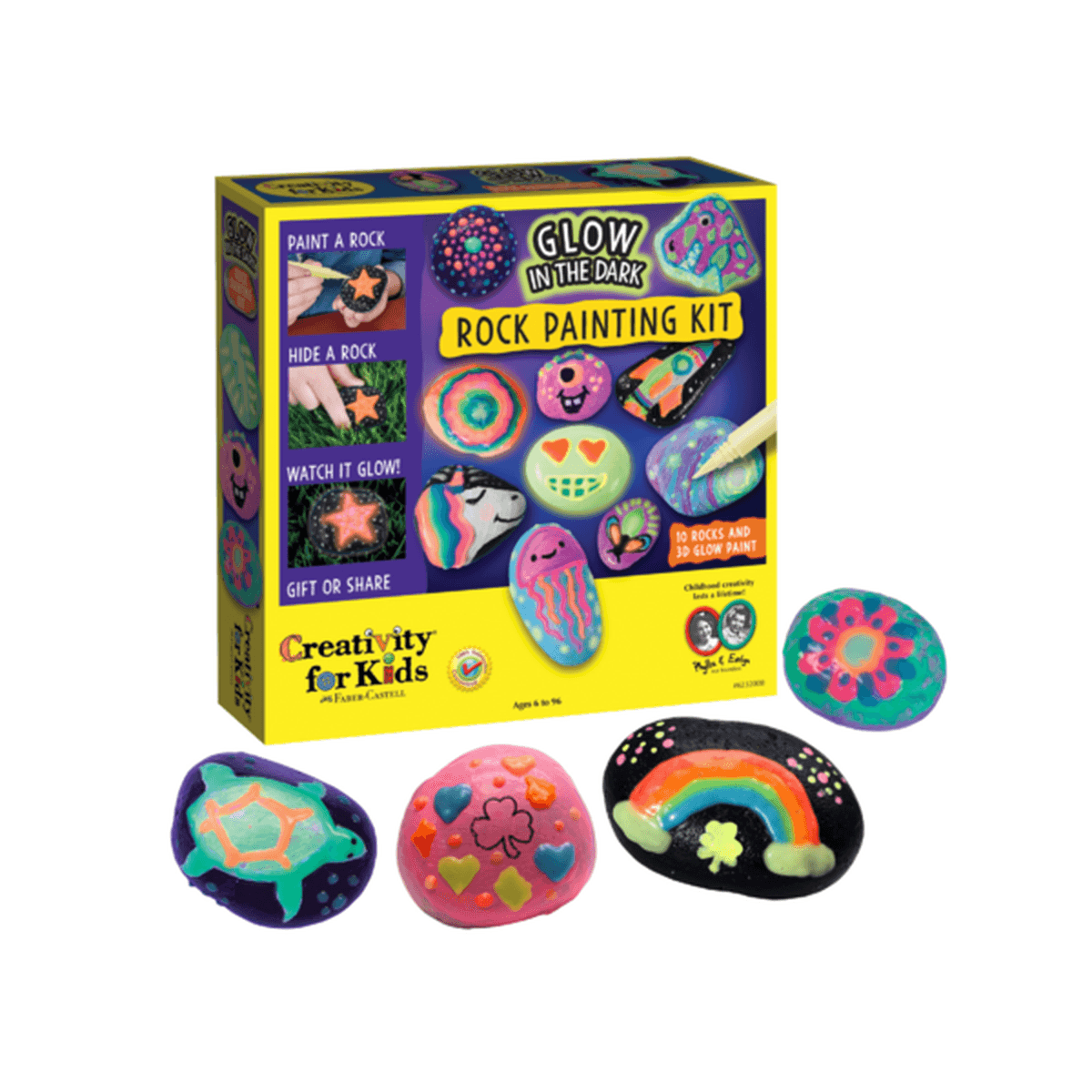Creativity for Kids Glow in the Dark Rock Painting, Craft Kit for Kids ...