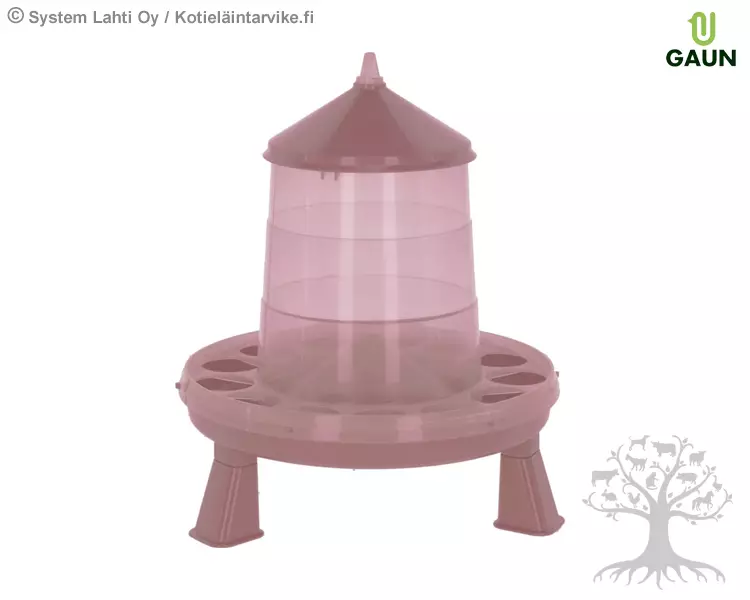 Gaun Poultry Feeder with Feet, Rosé - Kotielaintarvike.fi webstore