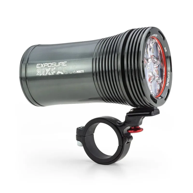Exposure Six Pack MK11 Front Light with 35/31.8mm QR Bracket Gunmetal Black