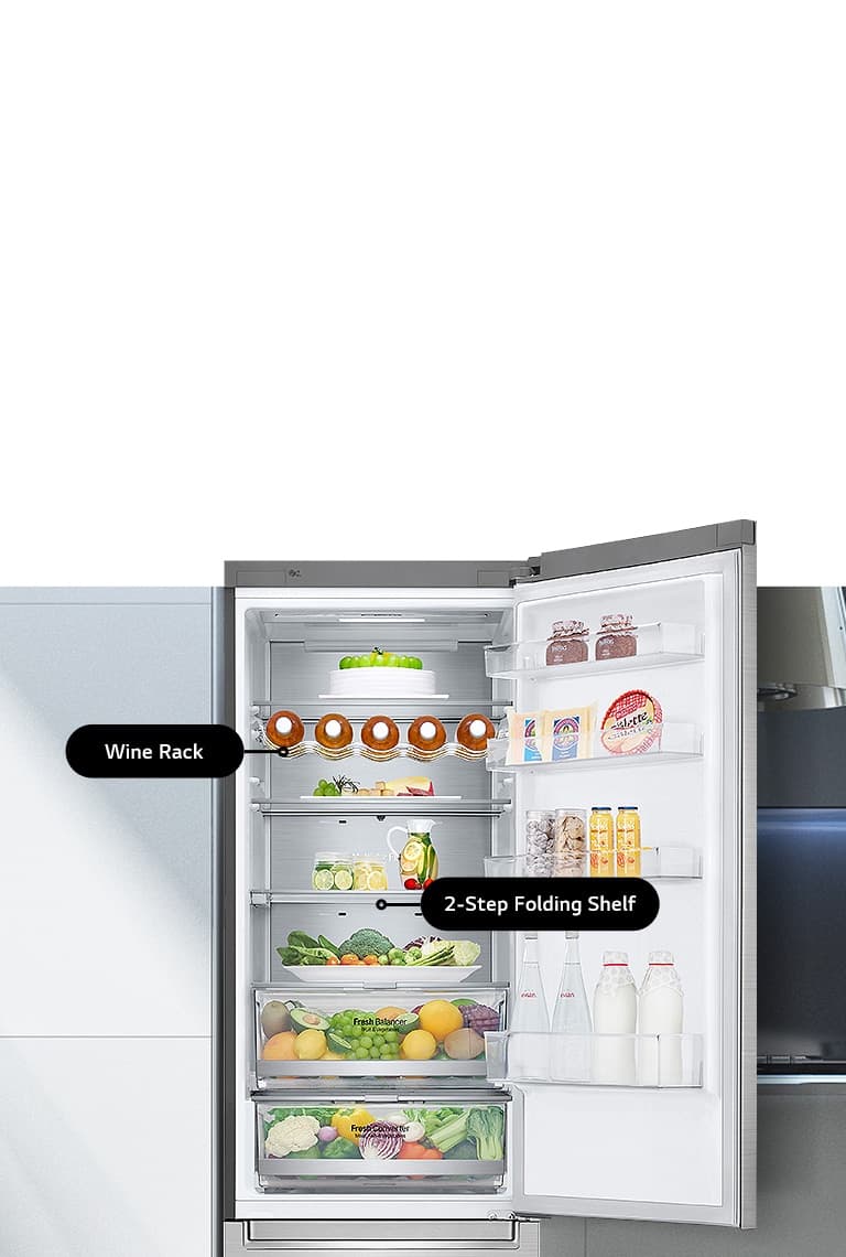 LG ThinQ 384L Fridge Freezer | Steel - GBB92STAXP | LG UK