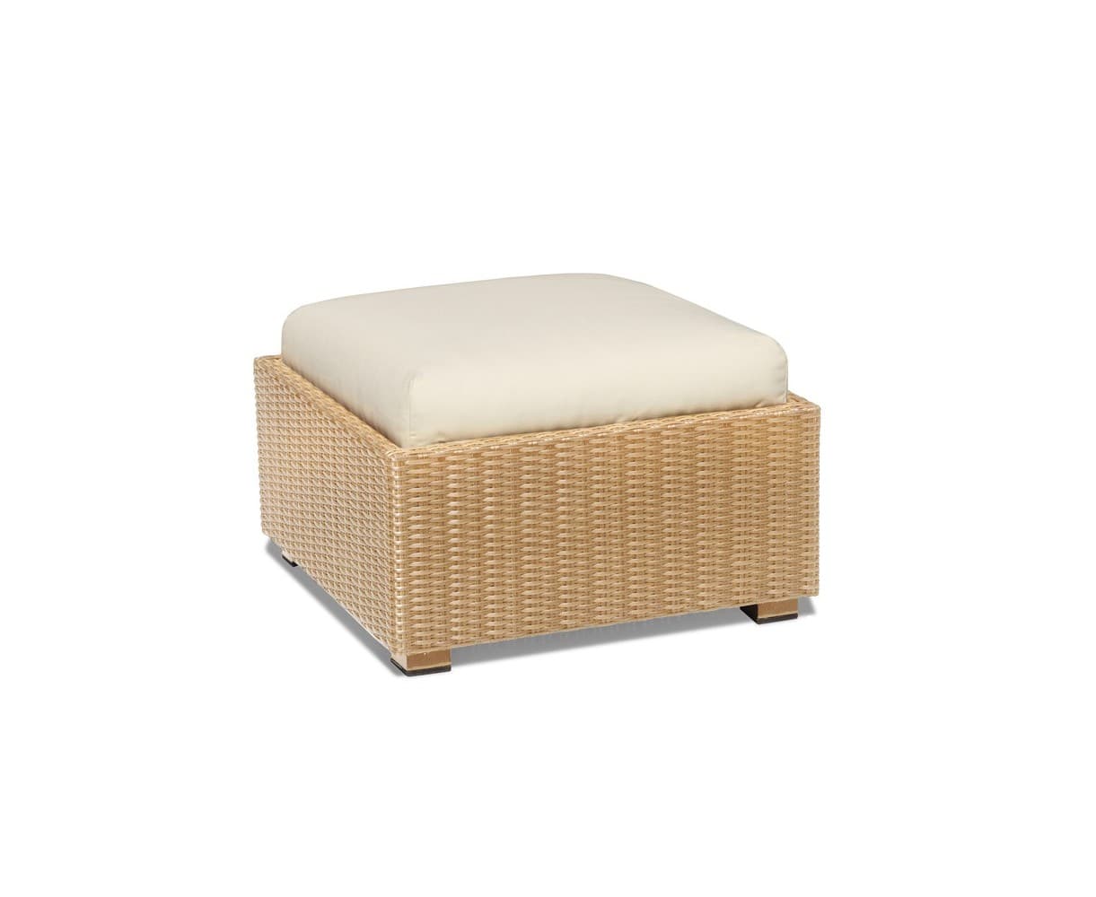 Riviera Rattan Garden Footstool, Wicker Cube Ottoman