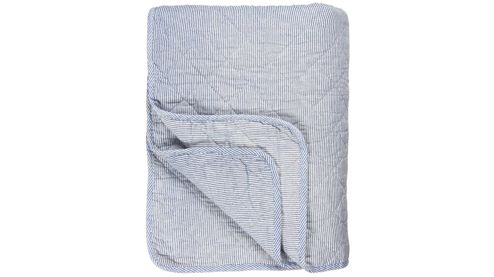 Striped Cotton Quilted Throws | Blankets | Natural Bed Company