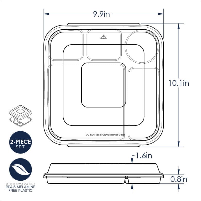 Divided Dinner Tray with Lid - Nordic Ware