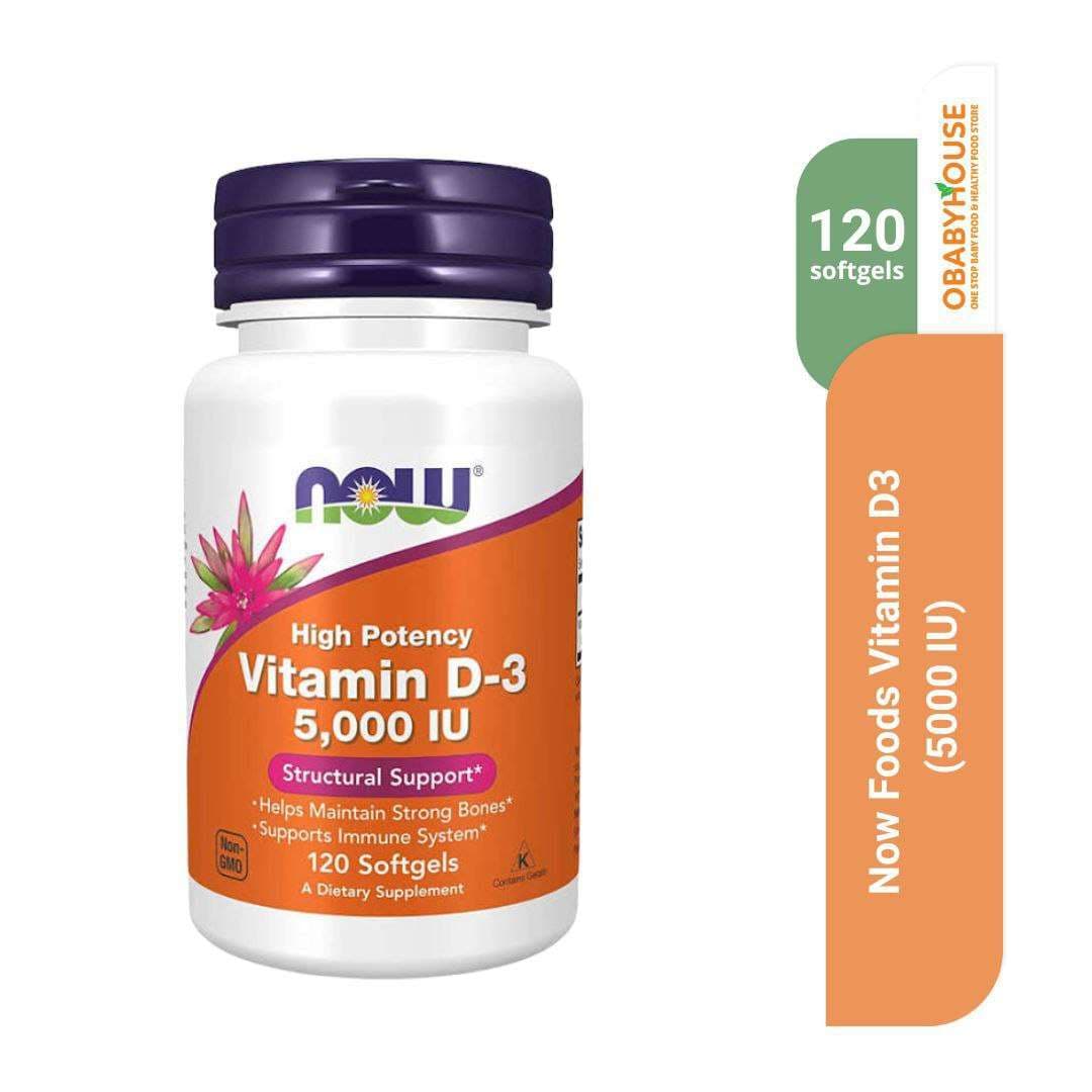 Now Foods Vitamin D3 (5000 IU) 120 Softgels – Obabyhouse