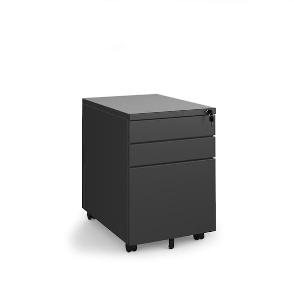 Dams Steel 3 drawer mobile pedestal in black - Huge Glasgow Showroom
