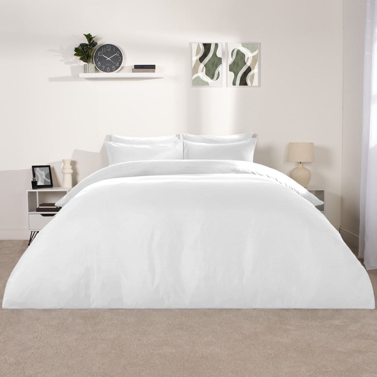 Brentfords Plain Duvet Cover Set - White