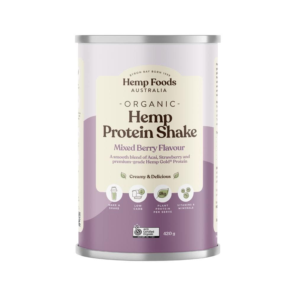 Hemp Foods Australia Organic Hemp Protein Shake Mixed Berry | Organic Pouch