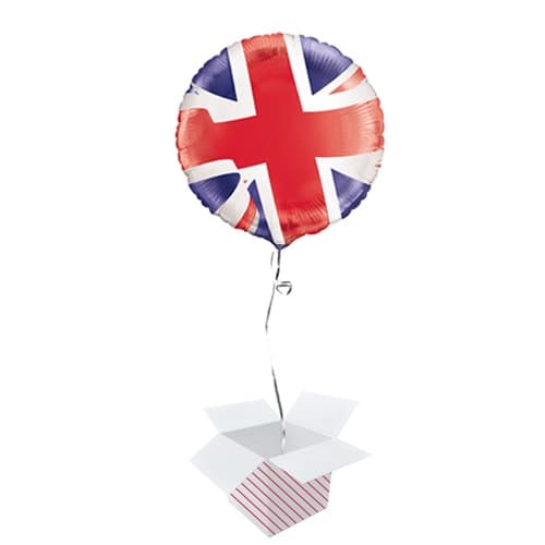Union Jack Round Foil Helium Balloon - Inflated Balloon in a Box ...