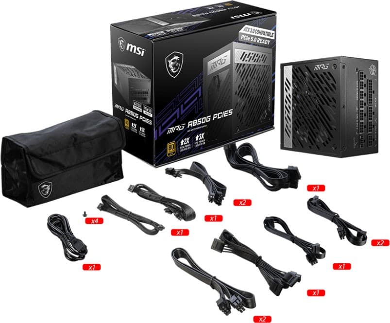 MSI MPG A850G PCIe5 850W Modular Power Supply 80 Plus Gold