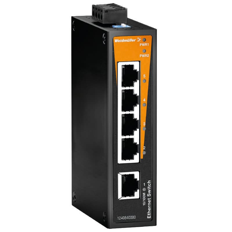 1240840000 | Weidmuller IE-SW-BL05-5TX 5 Way Unmanaged Ethernet Switch ...