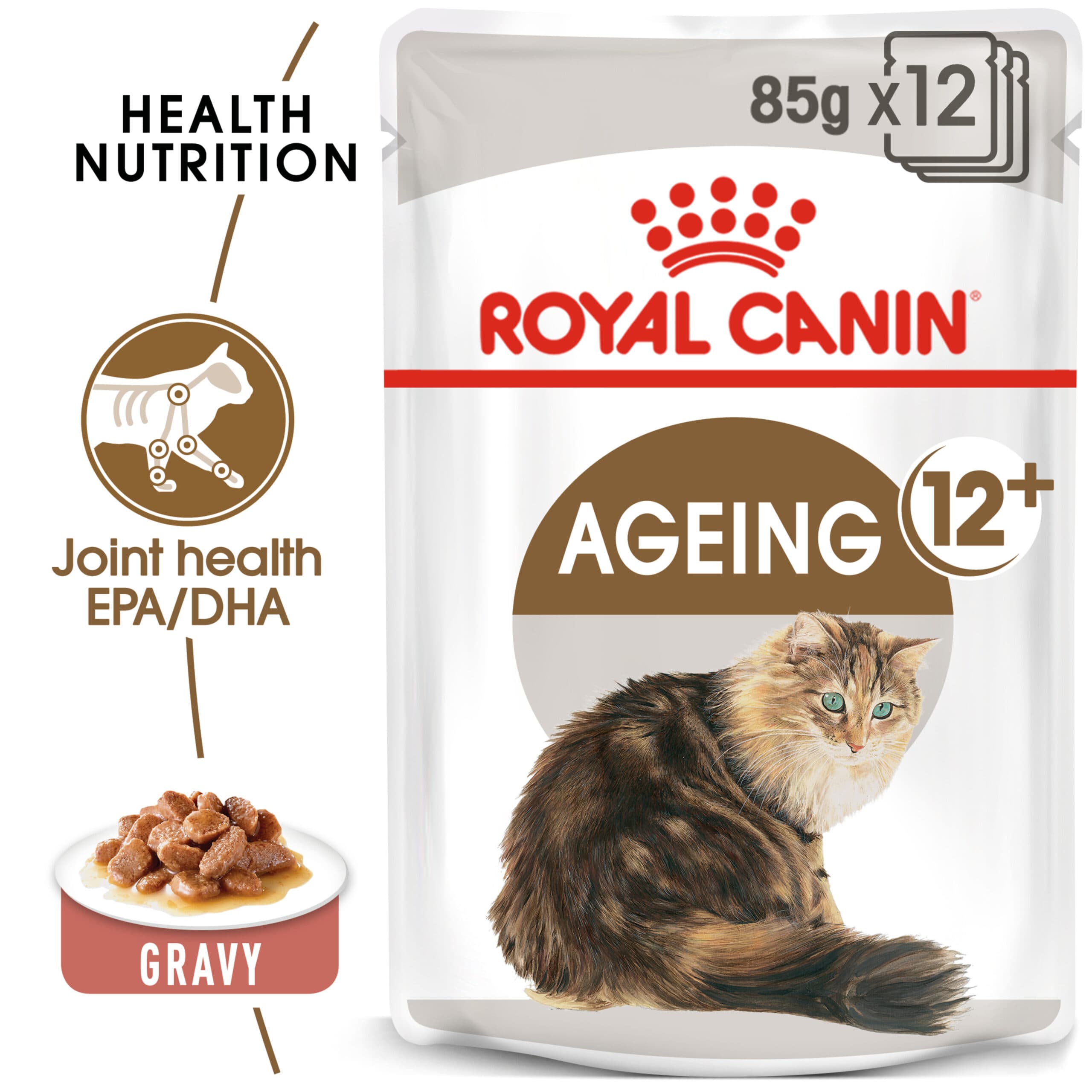 ROYAL CANIN Ageing Cat (12+) Gravy Pouch, 85g • Wet Cat Food
