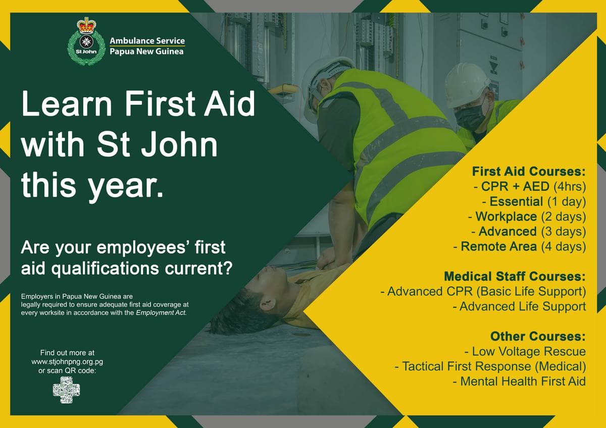"St John Ambulance First Aid Training for Workplace" — News — PNG ...