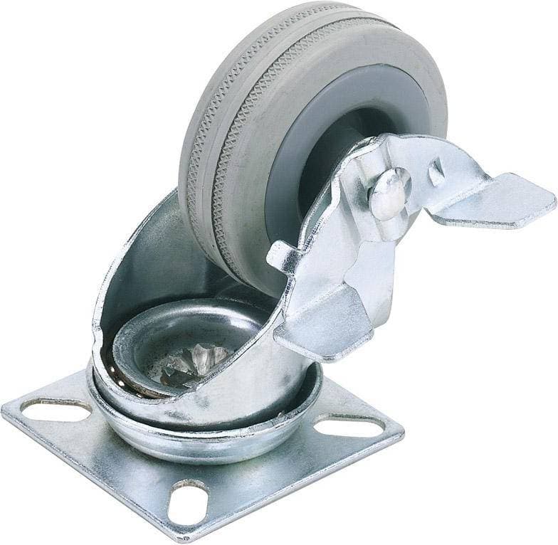 Draper Swivel Plate Fixing Rubber Wheeled Castor and Brake 75mm • Pris