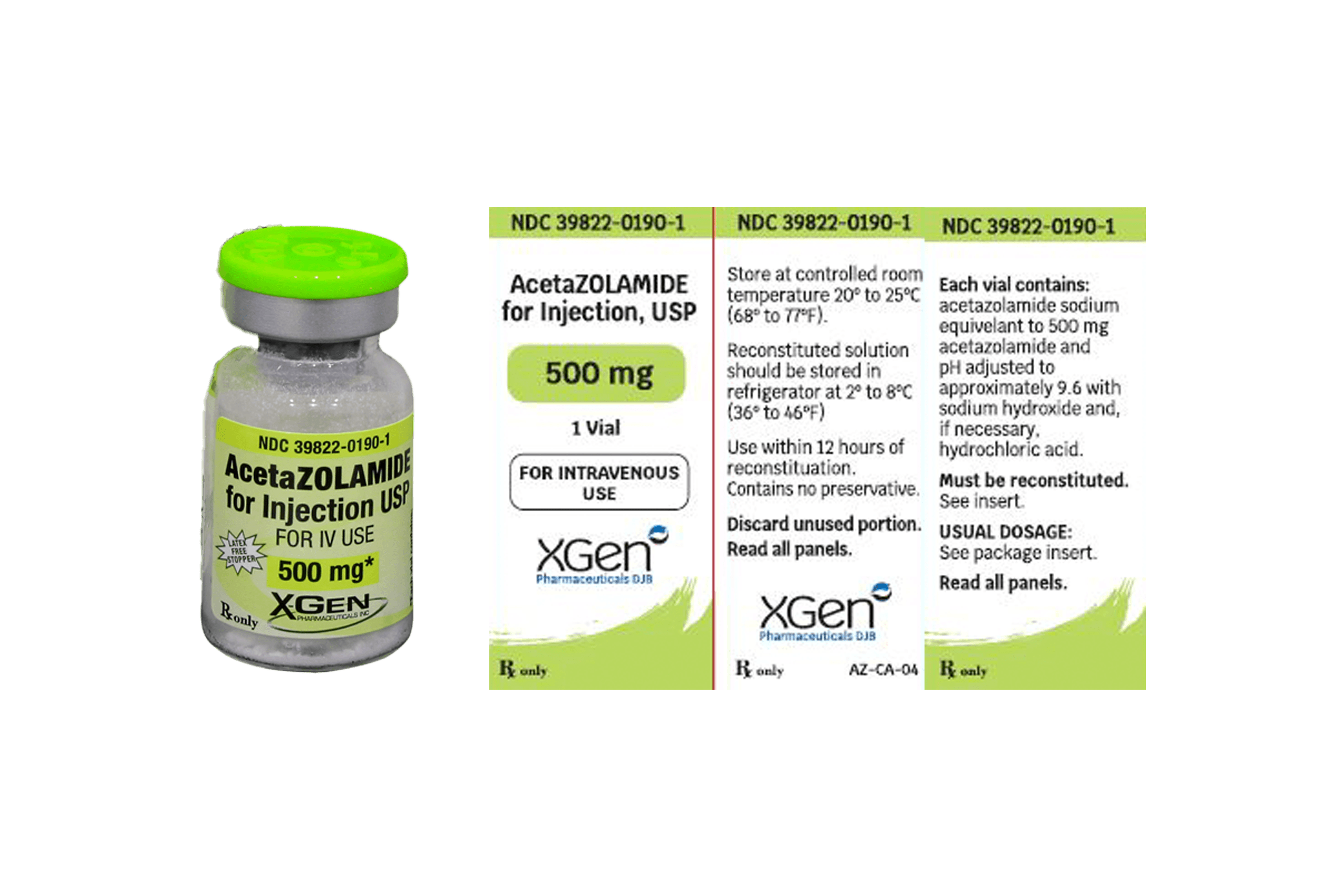 Acetazolamide for Injection, USP Sterile Powder, Single Dose Vial 500 mg