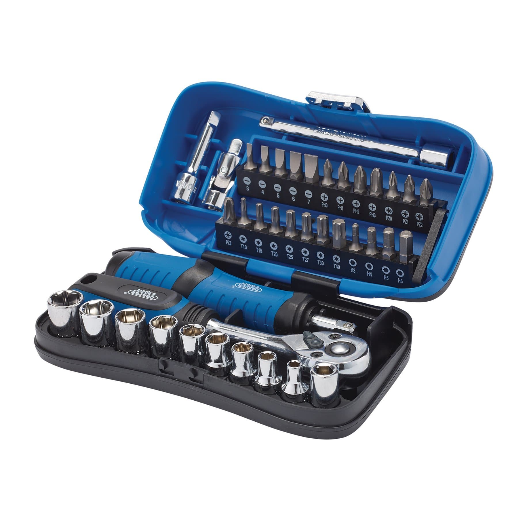 Draper 04713 - Draper Expert Socket and Bit Set, 1/4" Sq. Dr. (39 Piece ...