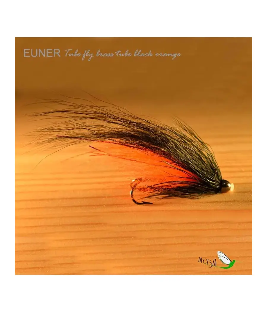 Mouche de Saumon Tube fly brass tube black orange Eumer