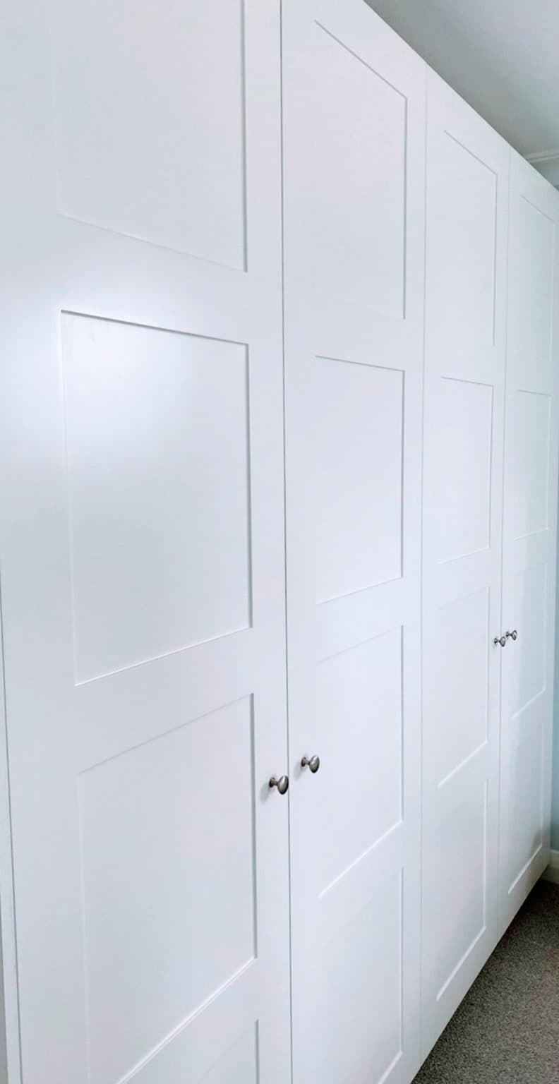 Hinged-Shaker-Style-Wardrobe-Doors-with-4-panels - Robes Delivered