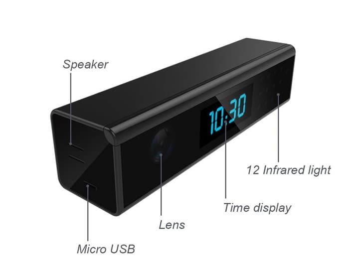 New HD 1080P P2P Mini Wifi Desk Clock Spy Camera