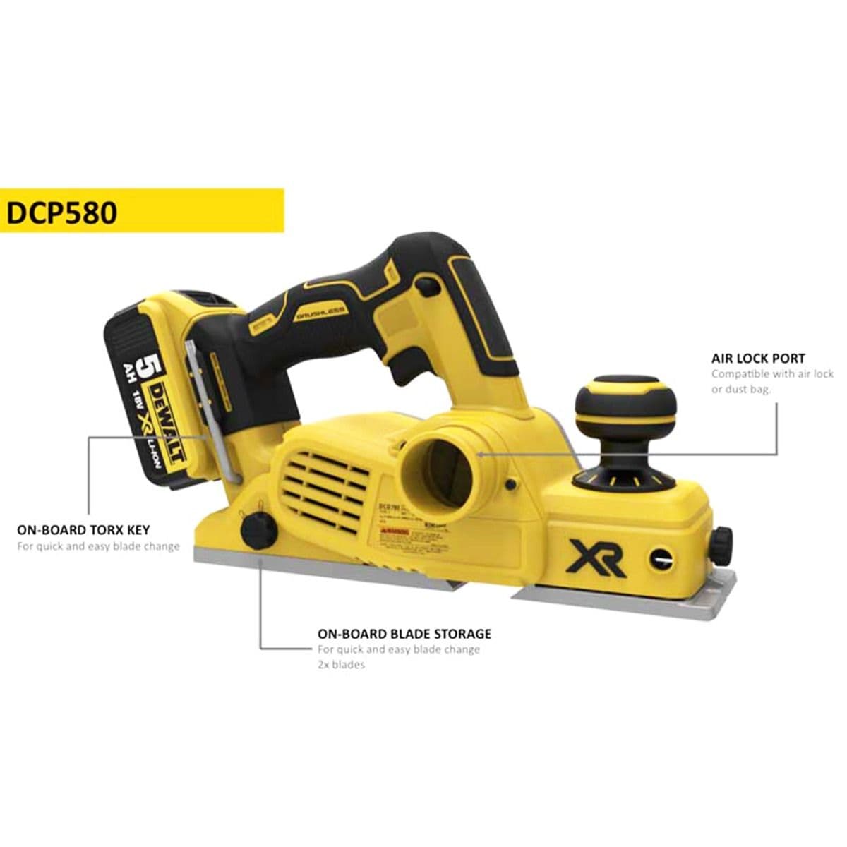 Dewalt DCP580N XR 18V Li-ion Cordless Brushless Planer Body Only