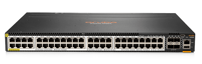 Aruba 6300M 48- port HPE Smart Rate 1/2.5/5GbE Class 6 PoE and 4-port ...