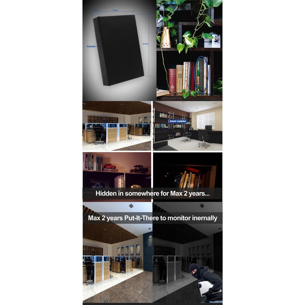 Spy Book Camera 1080P Motion Activated Night Vision
