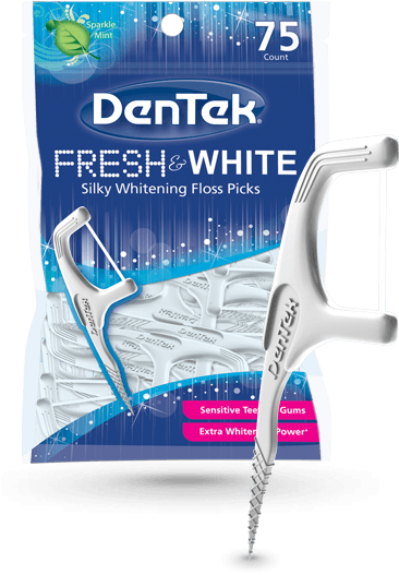 Dentek Fresh & White Sparkle Mint Silky Whitening Floss - Dentek Fresh ...