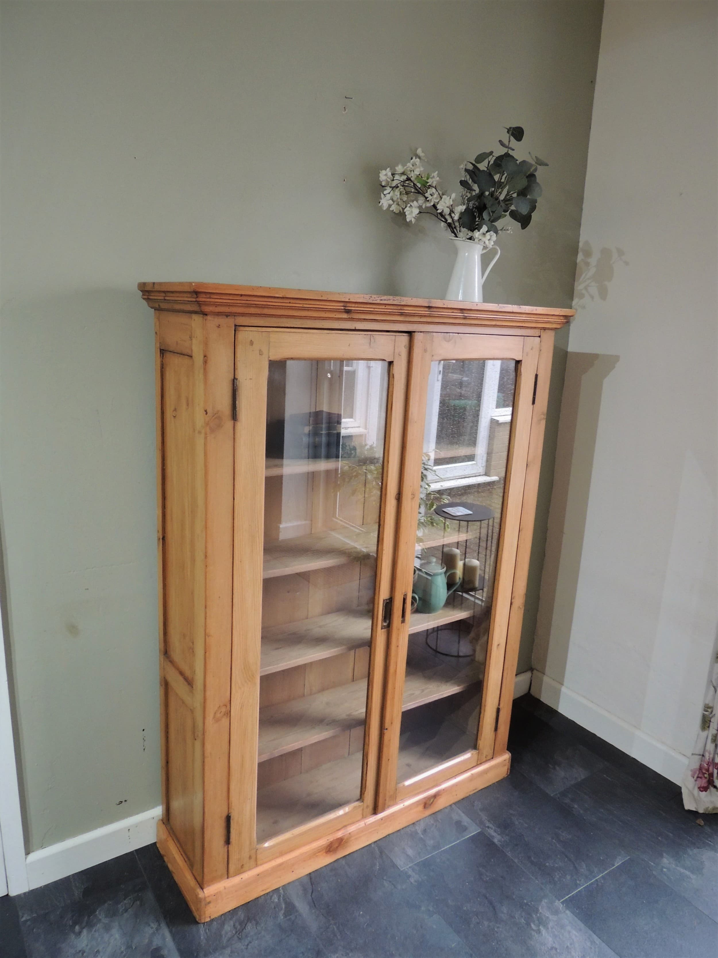 Beautiful Large Edwardian Solid Pine Display Cabinet | 954313 ...