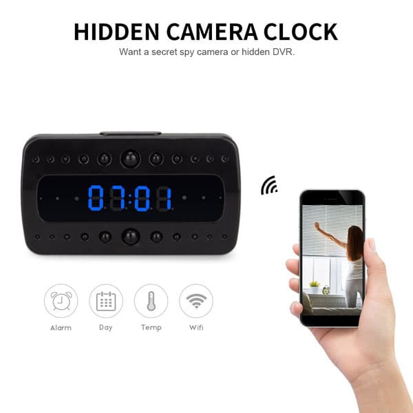 FREDI HD WiFi Hidden Camera Alarm Clock - Spy Goodies