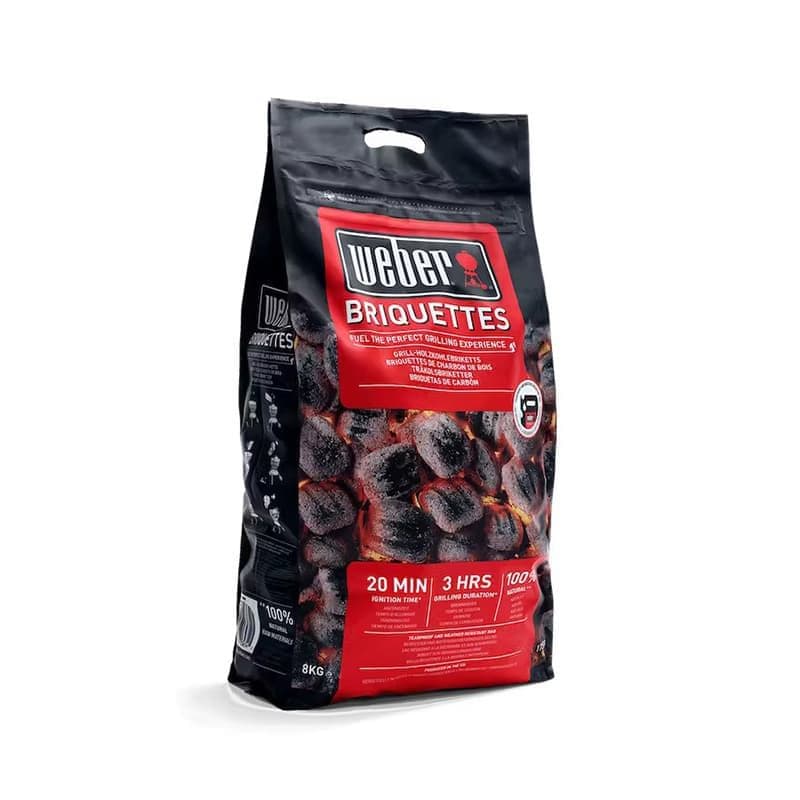 Weber Barbecue Briquettes 8kg - BBQ Charcoal & Fuel - Tates