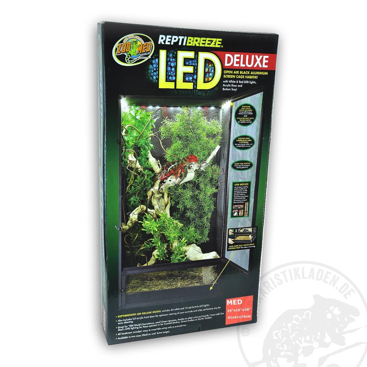 Zoo Med ReptiBreeze LED Terrarium 41x41x76 cm - Kletterparadies