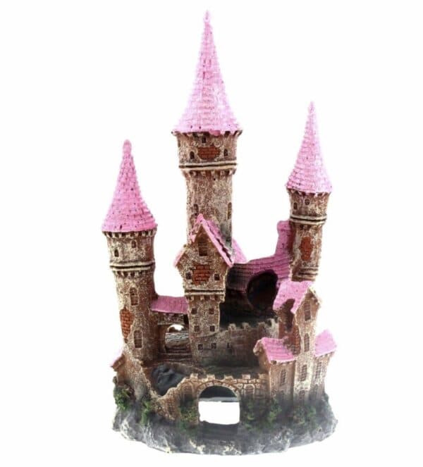 Aqua One Ornament Ruined Castle Pink – Large | The Online Aquarium Shop