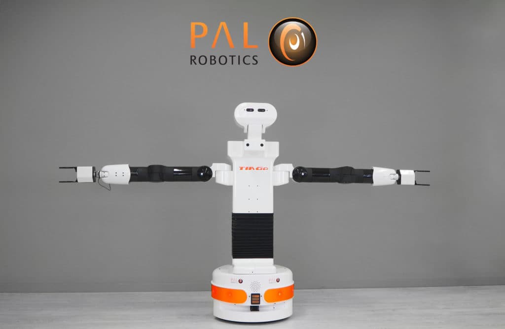 TIAGo++ robot from PAL Robotics ready for two-armed tasks