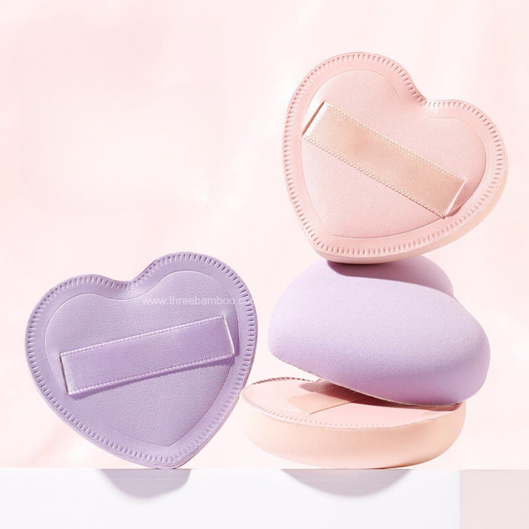 Super Soft Heart-Shaped Cotton Candy Powder Puff For Wet And Dry Use ...