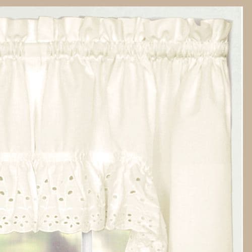 Vienna Ruffled Eyelet Swag Valance Pair